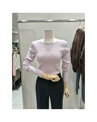 [갤러리아] [SISTINA][26F/W] 스퀘어넥 슬림골지 긴팔니트