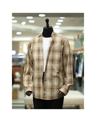 [갤러리아] BON S/S 옴브레 멀티체크 헨리넥 오버핏 셔츠형 아우터BNESBA648