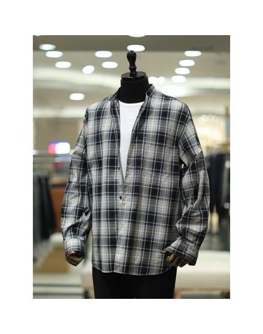 [갤러리아] BON S/S 옴브레 멀티체크 헨리넥 오버핏 셔츠형 아우터BNESBA649