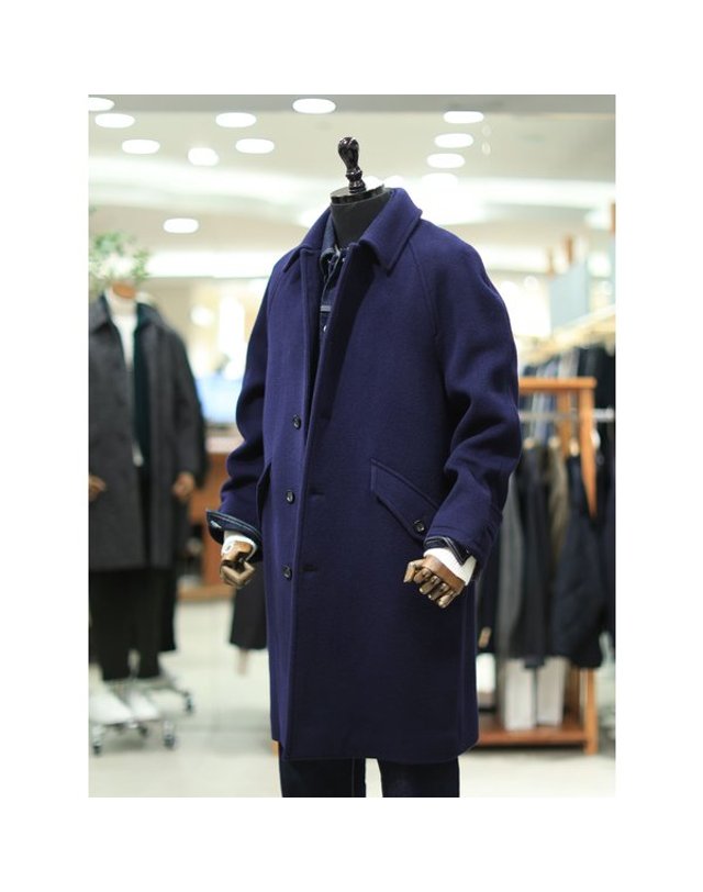 본 [갤러리아] BON F/W 네이비 사선포켓 울 발마칸 코트 BNEWHA562 착용컷