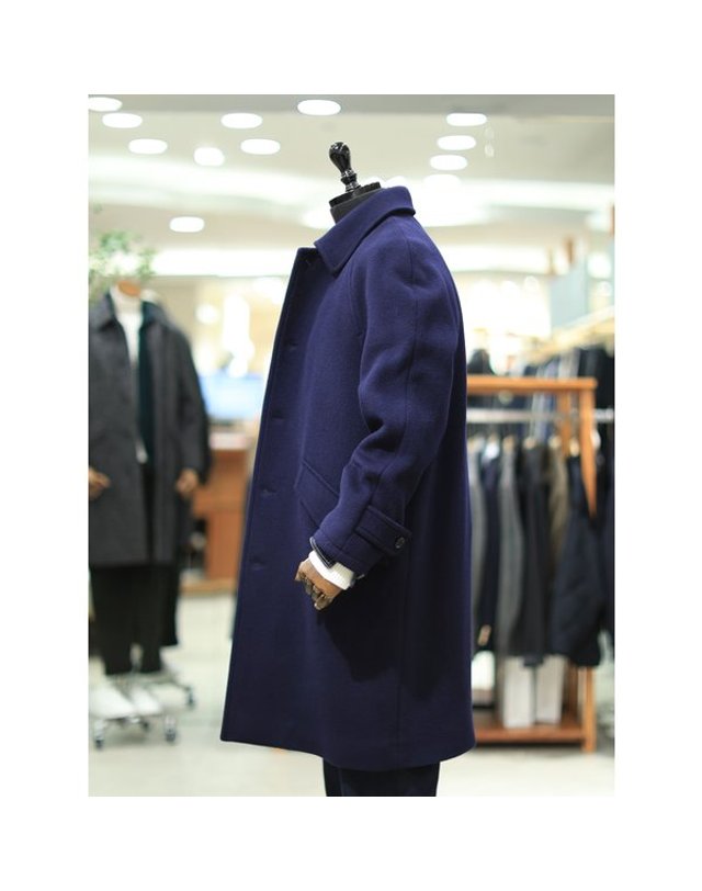 본 [갤러리아] BON F/W 네이비 사선포켓 울 발마칸 코트 BNEWHA562 착용컷