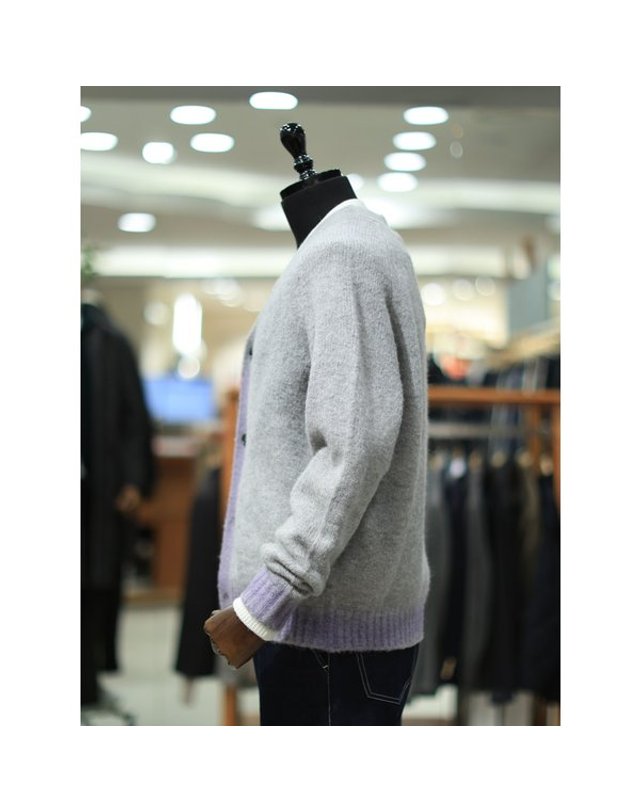 본 [갤러리아] BON F/W 그레이 헤어리 알파카 스프레이 가디건 BNEWSW876 착용컷