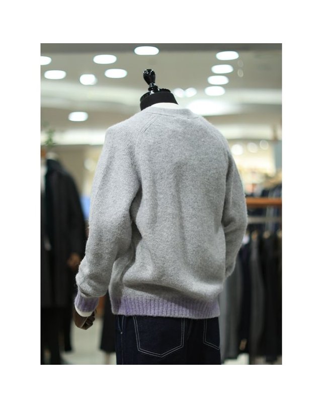 본 [갤러리아] BON F/W 그레이 헤어리 알파카 스프레이 가디건 BNEWSW876 착용컷