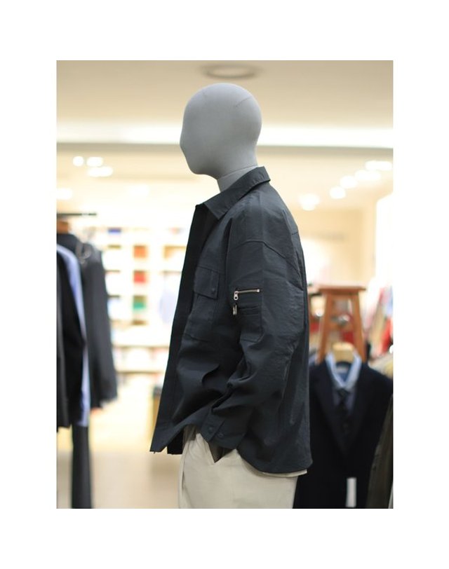 본 [갤러리아] BON S/S 그레이 MA-1 디테일 셔츠형 재킷 BN4MBA691 착용컷