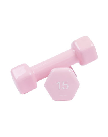 아이워너 PVC 뷰티 육각 덤벨 1.5kg 파스텔핑크 예쁜 여자 아령 헬스 홈트
