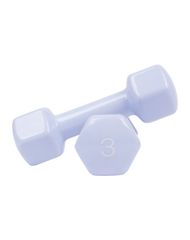 아이워너 PVC 뷰티 육각 덤벨 3kg 스카이블루 예쁜 여자 아령 헬스 홈트