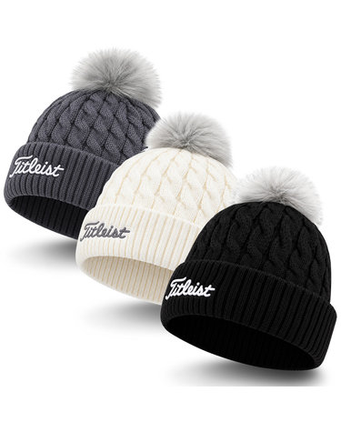 타이틀리스트 Cable Knit Pom Pom 남성 골프 비니