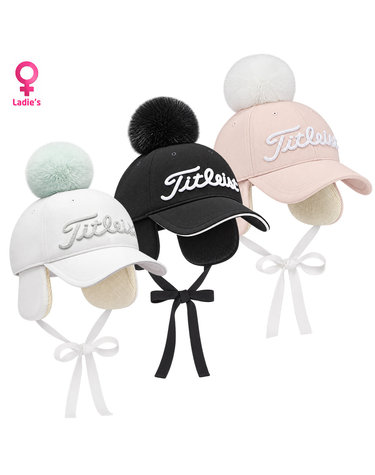타이틀리스트 Pom Pom 여성 골프 방한 귀달이 모자