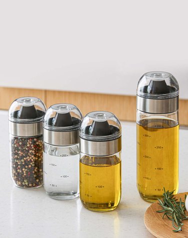 [키텐실] 블랙엣지 커브드 오일병 내열유리 참기름병 간장 소스병 250ml