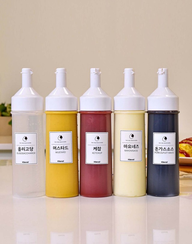 키텐실 [키텐실] 가정용 원웨이 소스통 케찹통 마요네즈통 꿀보관용기 미니 350ml 5P 세트 착용컷