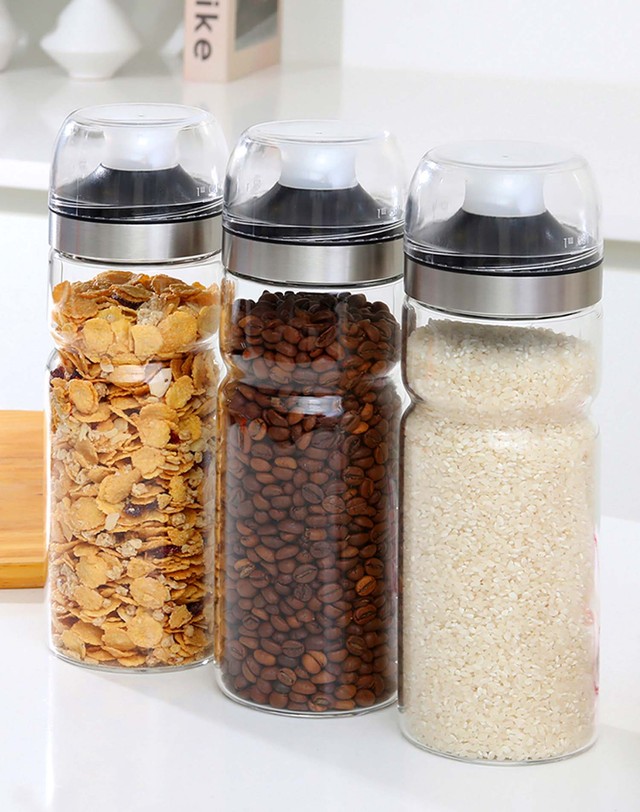 키텐실 [1+1] 키텐실 블랙엣지 쌀통 시리얼통 쌀보관통 잡곡통 1100ml 착용컷