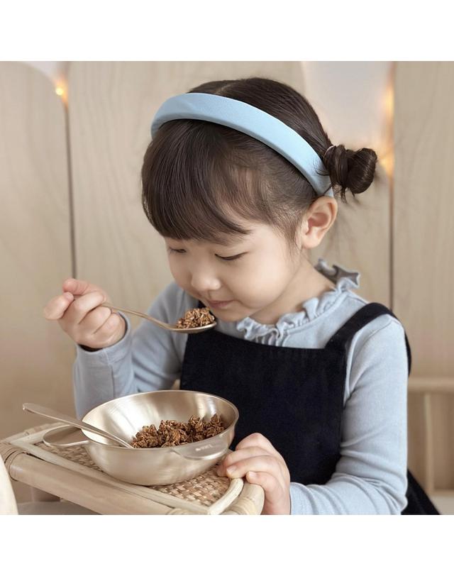 놋담 놋담 방짜유기 미니 베베스푼포크+하트꼼수저집 증정 착용컷
