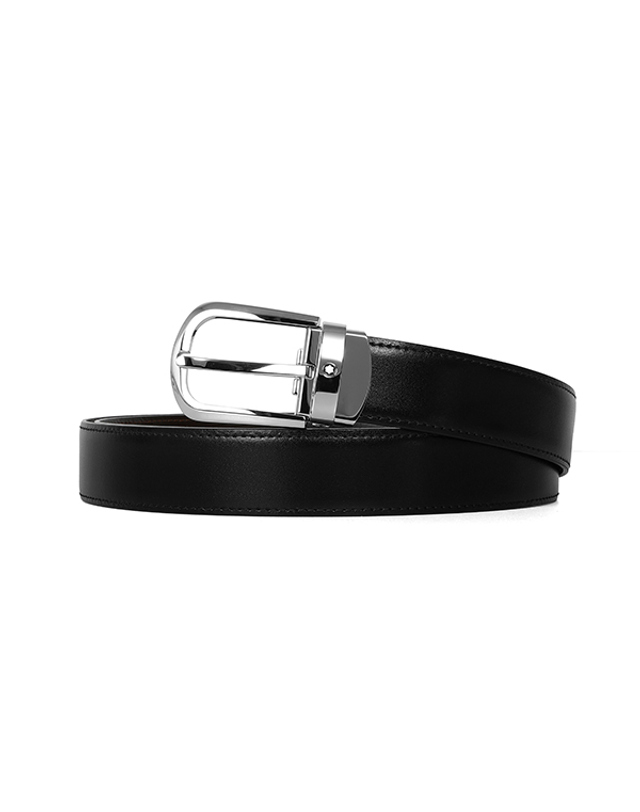 몽블랑 [몽블랑] 남성 30mm Horseshoe 양면 가죽 벨트(R1)(114412) 착용컷