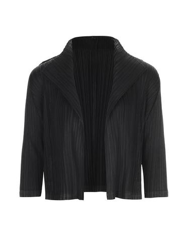[FINE PLEATS] 피네 플리츠 7부 숏 가디건 블랙