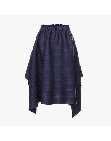 [FINE PLEATS] 피네 플리츠 레터링 스커트 네이비