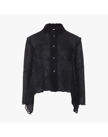 [FINE PLEATS] 피네 플리츠 A라인 숏 가디건 블랙
