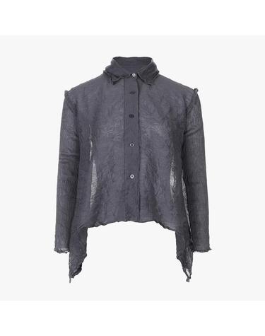 [FINE PLEATS] 피네 플리츠 A라인 숏 가디건 그레이