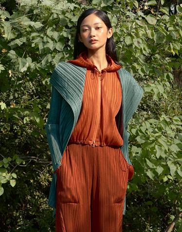 [FINE PLEATS] 피네 플리츠 숄카라 가디건 소프트 그린