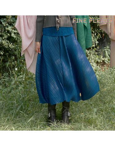 [FINE PLEATS] 피네 플리츠 페어리 롱 스커트 군청