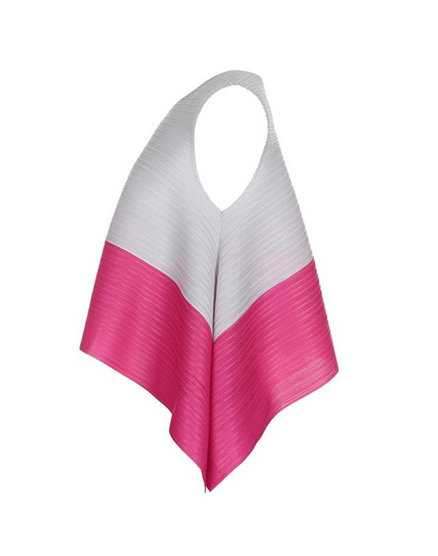 피네플리츠 [FINE PLEATS] 피네 플리츠 배색 민소매 날개 탑 핫핑크 착용컷