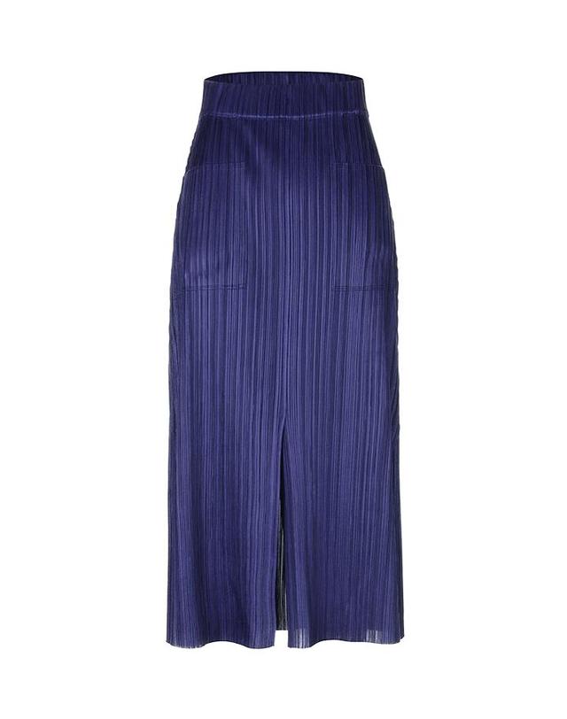 피네플리츠 [FINE PLEATS] 피네 플리츠 포켓 펜슬 스커트 네이비 착용컷