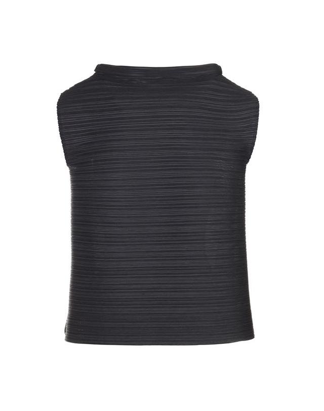피네플리츠 [FINE PLEATS] 피네 플리츠 하이넥 베스트 블랙 착용컷