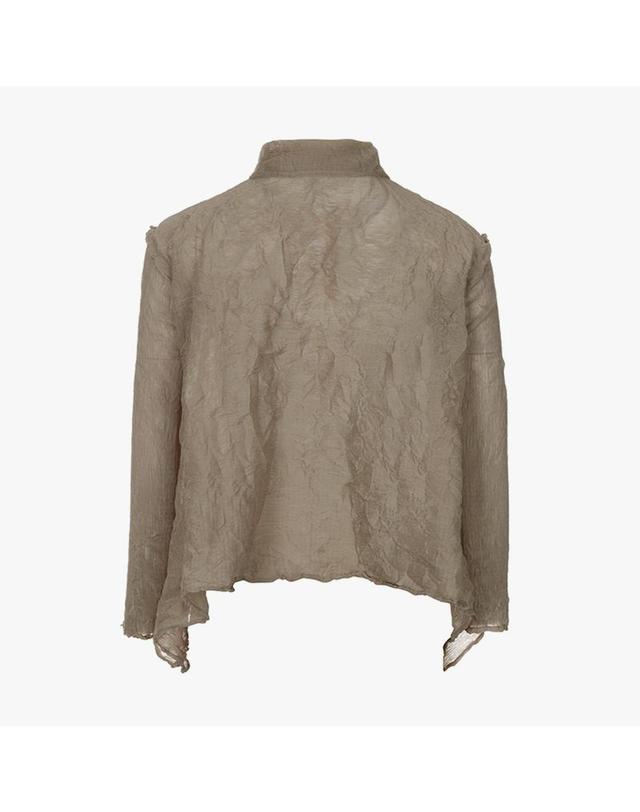 피네플리츠 [FINE PLEATS] 피네 플리츠 A라인 숏 가디건 베이지 착용컷