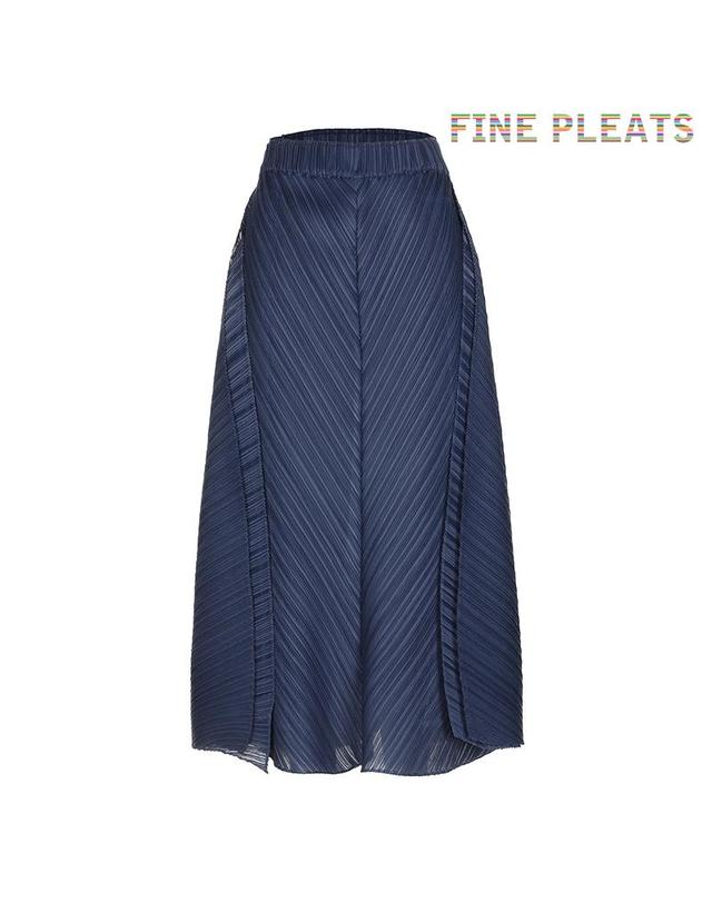 피네플리츠 [FINE PLEATS] 피네 플리츠 페어리 롱 스커트 군청 착용컷