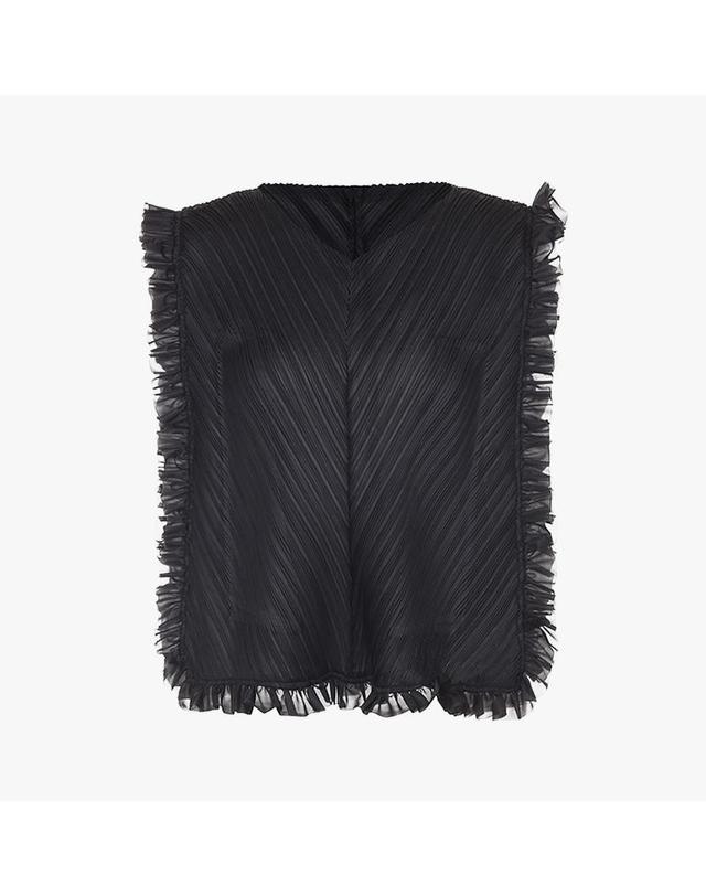 피네플리츠 [FINE PLEATS] 피네 플리츠 슈슈 민소매 탑 블랙 착용컷