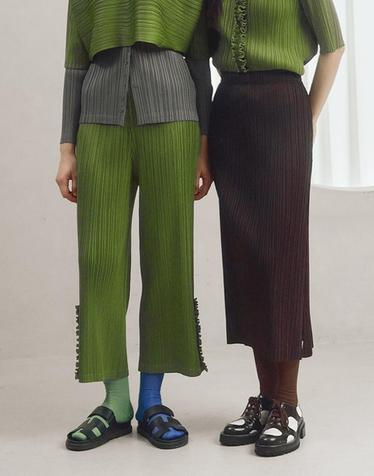 [FINE PLEATS] 피네 플리츠 멜로디 팬츠 그린 빈