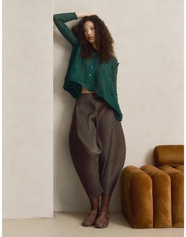 [FINE PLEATS] 피네 플리츠 지니 팬츠 카키 브라운