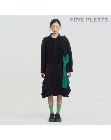 [FINE PLEATS] 피네 플리츠 슬로프 플리츠 원피스 블랙