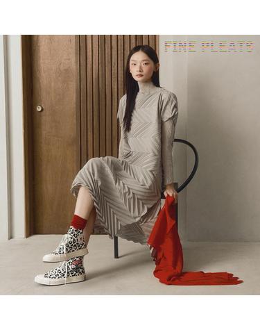 [FINE PLEATS] 피네 플리츠 슬로프 플리츠 원피스 라이트 그레이
