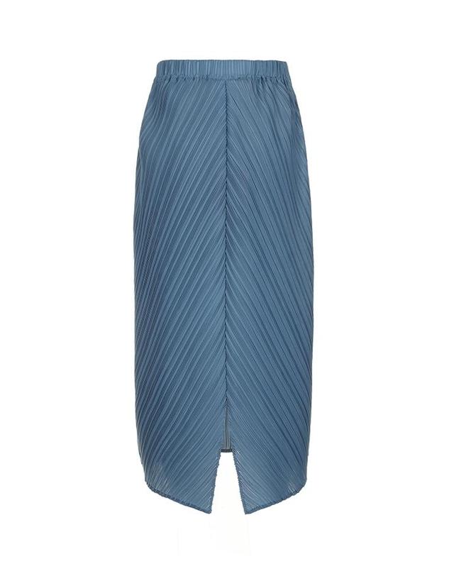 피네플리츠 [FINE PLEATS] 피네 플리츠 피쉬테일 스커트 스카이 블루 착용컷