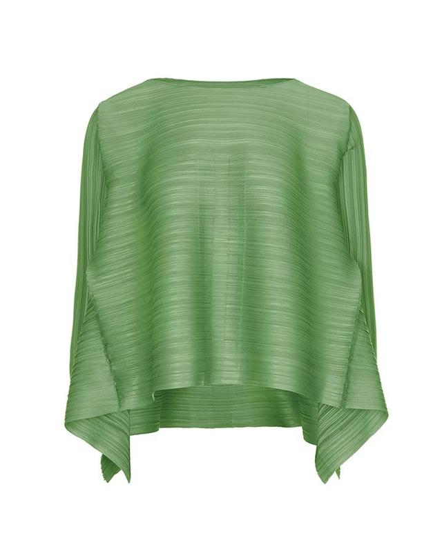 피네플리츠 [FINE PLEATS] 피네 플리츠 긴팔 날개 탑 애플 그린 착용컷
