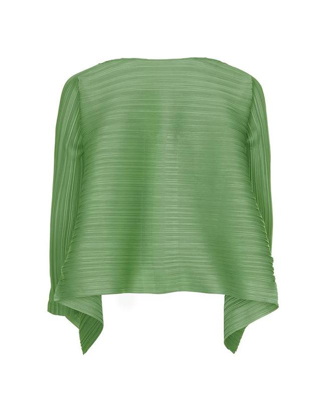 피네플리츠 [FINE PLEATS] 피네 플리츠 긴팔 날개 탑 애플 그린 착용컷