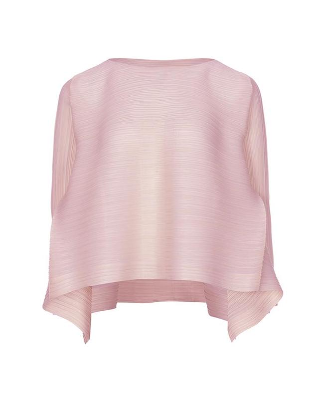 피네플리츠 [FINE PLEATS] 피네 플리츠 긴팔 날개 탑 핑크 착용컷