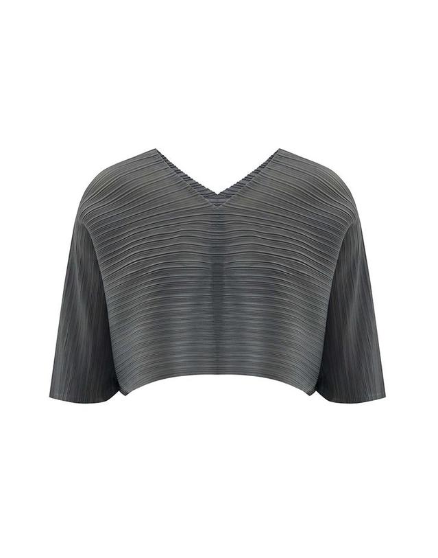 피네플리츠 [FINE PLEATS] 피네 플리츠 케이프 레이어드 탑 그레이 착용컷