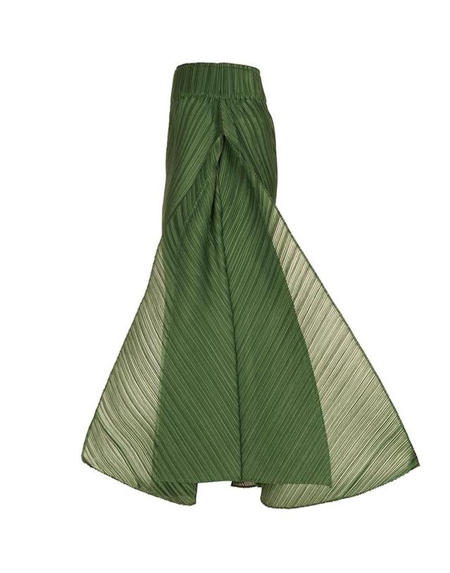피네플리츠 [FINE PLEATS] 피네 플리츠 페어리 롱 스커트 그린 빈 착용컷