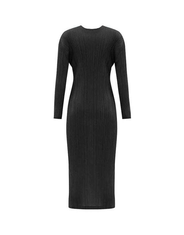 피네플리츠 [FINE PLEATS] 피네 플리츠 베이직 롱 원피스 블랙 착용컷
