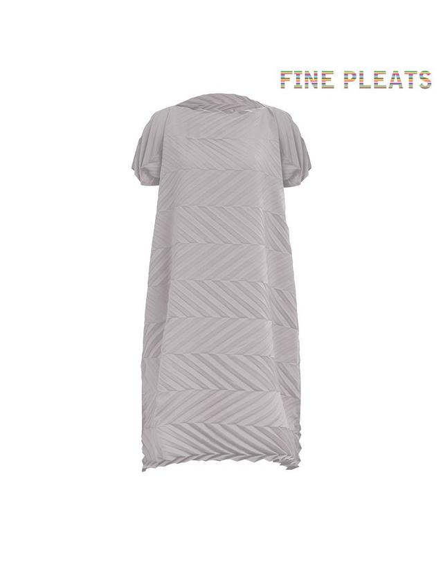 피네플리츠 [FINE PLEATS] 피네 플리츠 슬로프 플리츠 원피스 라이트 그레이 착용컷
