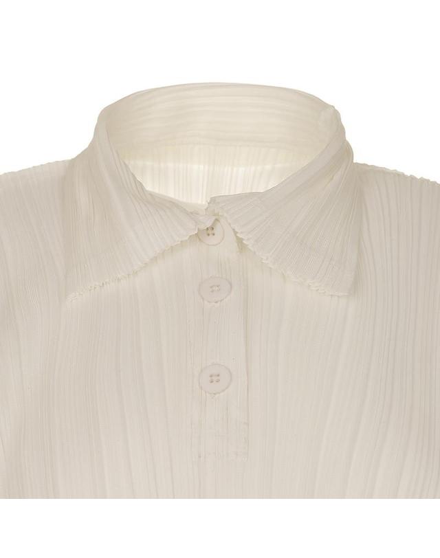 피네플리츠 [FINE PLEATS] 피네 플리츠 슈슈 카라 탑 아이보리 착용컷