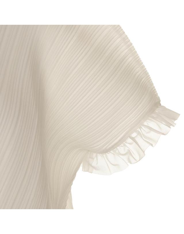 피네플리츠 [FINE PLEATS] 피네 플리츠 슈슈 카라 탑 아이보리 착용컷