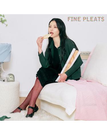 [FINE PLEATS] 피네 플리츠 베이직 버튼 자켓 딥 그린