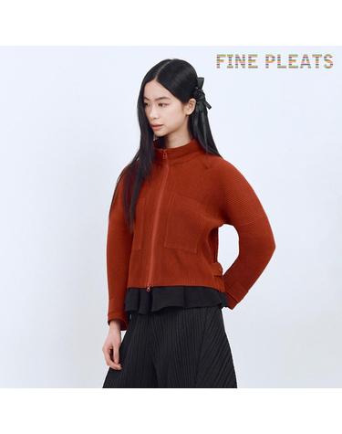 [FINE PLEATS] 피네 플리츠 라인 집업 점퍼 레드