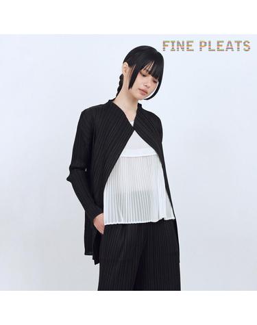 [FINE PLEATS] 피네 플리츠 베이직 하프 가디건 블랙
