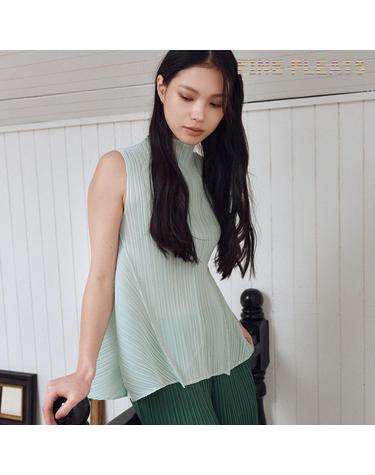 [FINE PLEATS] 피네 플리츠 하프넥 A라인 탑 멜론