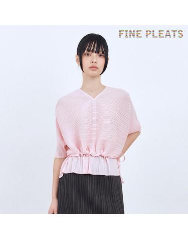 [FINE PLEATS] 피네 플리츠 실루엣 스트링 블라우스 라이트 핑크