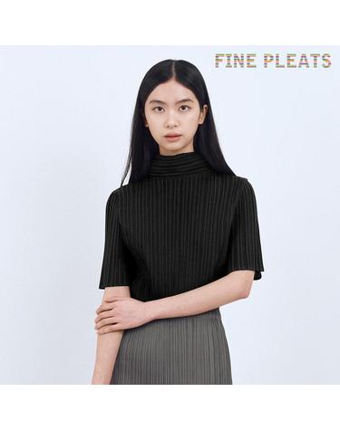 [FINE PLEATS] 피네 플리츠 타이 스카프 탑 블랙