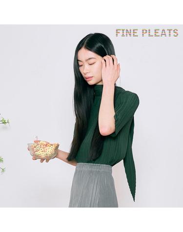 [FINE PLEATS] 피네 플리츠 타이 스카프 탑 딥 그린